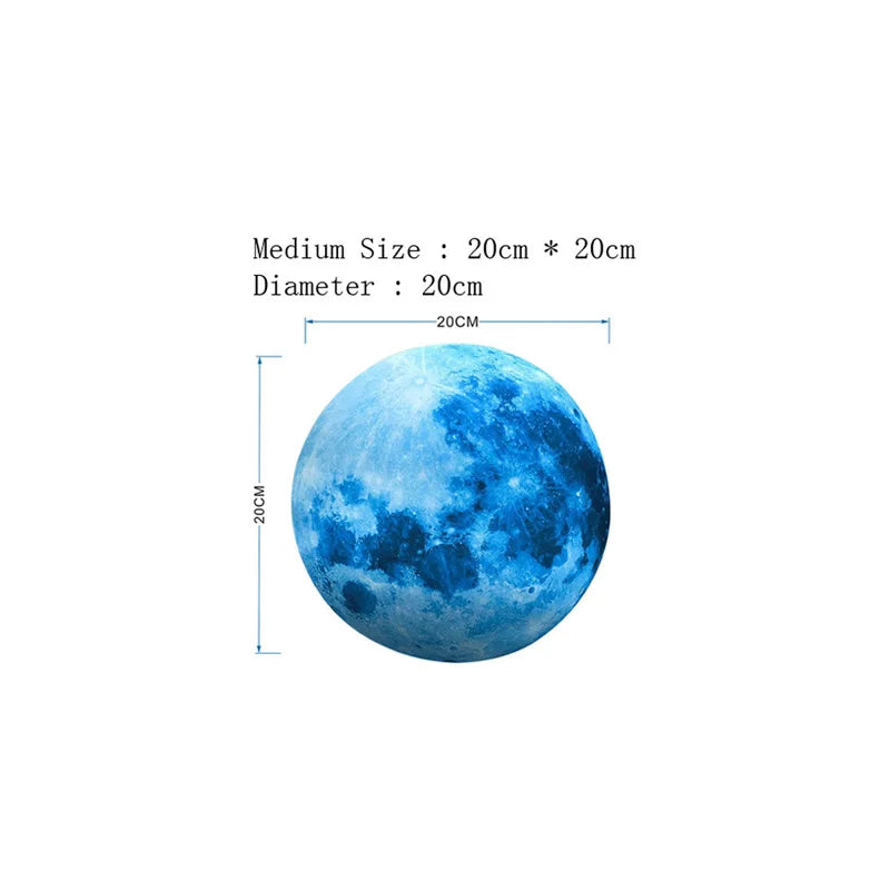 Lune Lumineuse 3D : Autocollants Muraux Enchantés