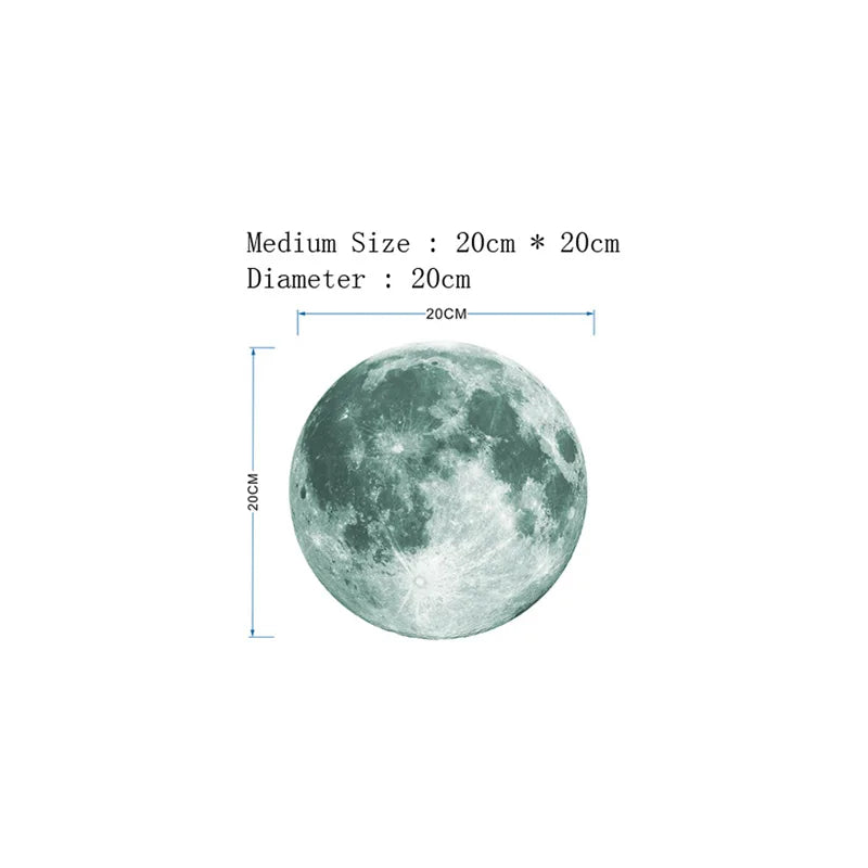 Lune Lumineuse 3D : Autocollants Muraux Enchantés